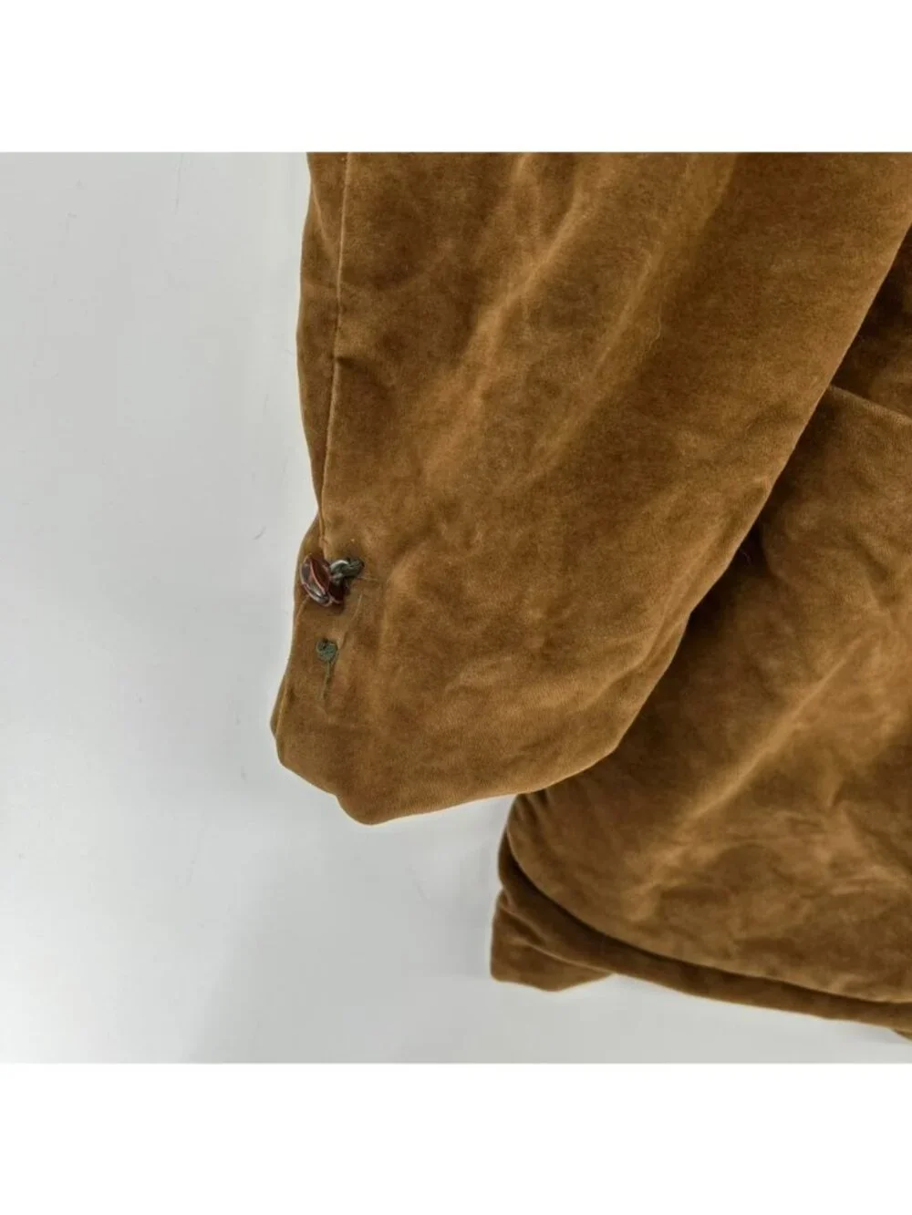 Vintage Dutch Suede Jacket Blazer Men's Size 46 Brown Velvet Button-Front